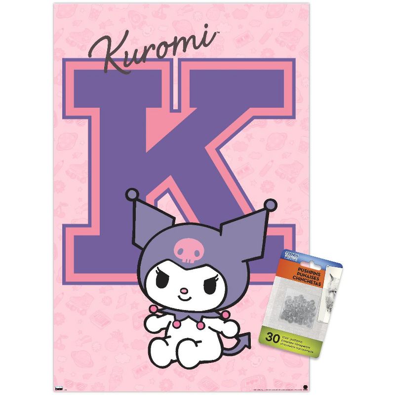 Trends International Hello Kitty and Friends: 24 College Letter - Kuromi Unframed Wall Poster Prints, 1 of 7