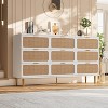 Acekool 9 Drawer Rattan Dresser for Bedroom, Tall Chest of Drawers with Wide Top, Storage Organizer, Black - 3 of 4