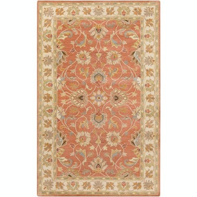 Mark & Day Paris 6'x9' Rectangle Tufted Indoor Area Rugs Burnt Orange: Stain-Resistant Wool Medallion for Living Room
