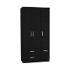 71" High Armoire Wardrove Closet with 2 Drawers, Four Doors , Three Cabinet , Six Shelves and Hanging Rod, Bedroom Clothes Storage Cabinet Organizer - 2 of 4