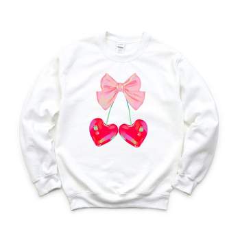 Simply Sage Market Women's Graphic Sweatshirt Heart Cherries Coquette