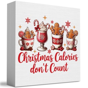 Christmas Kitchen Decorations, Hot Cocoa Sign Gingerbread Home Decor for Table Shelf - 1 of 3