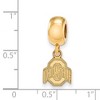 Black Bow Jewelry 14k Yellow Gold Plated Sterling Silver Ohio State Buckeyes NCAA Bead Charm - 2 of 3