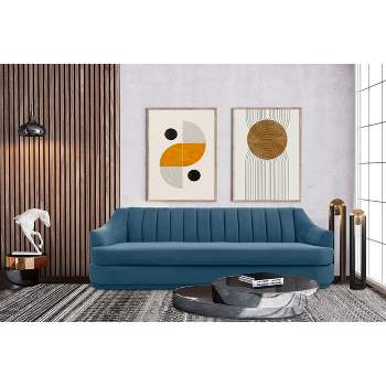 Iconic Home Velvet Single Cushion Sofa, Rosa