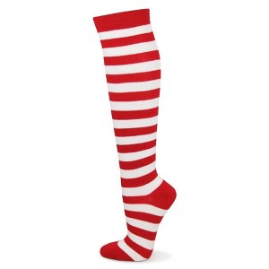 Striped Patterned Knee High Socks from the Sock Panda (Women's Sizes, Adult Medium) - Christmas Colors - 1 of 3