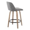 26" Contemporary 360¡ã Swivel Counter Stools with Bent Wood Legs, Padded Upholstered Seat, and Round Footrest (Set of 2) for Kitchen - 4 of 4