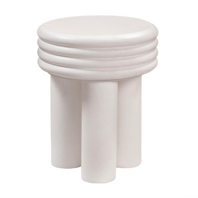 TOV Furniture Delta Concrete Side Table in Ivory