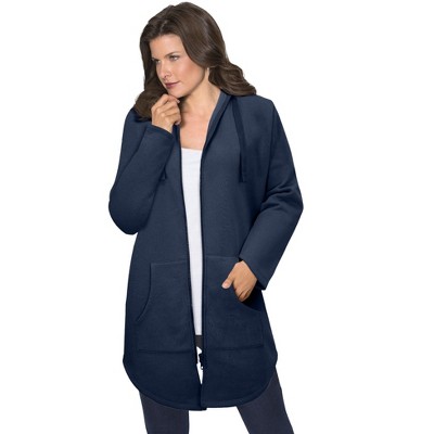 Roaman's Women's Plus Size Fleece Zip Hoodie Sweatshirt