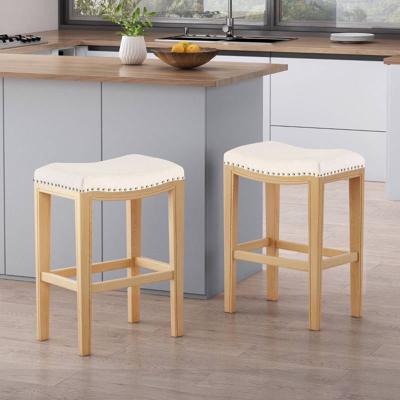 Set of 2 26" Avondale Backless Counter Height Barstools - Christopher Knight Home, 1 of 6