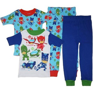 PJ Masks Toddler Boys' 4-Piece Cotton Pajama Sets, Size 2T - 1 of 4