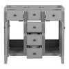 36 Inch Bathroom Vanity Without Top Sink, Solid Wood Bathroom Cabinet With 2 Cabinets And 5 Drawers - 4 of 4