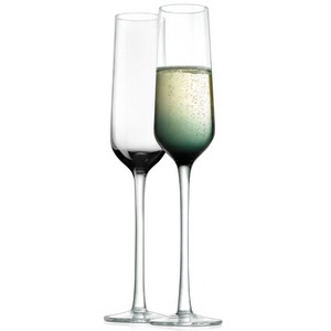 NutriChef Crystal Champagne Flutes - Ultra Clear, Elegant Champagne Glasses, Hand Blown - 1 of 4