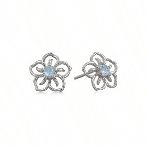Sterling Silver Sky Flower Stud Earrings Elegant and Charming - 1 of 4
