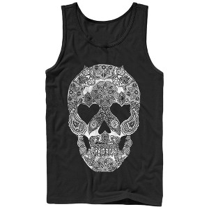 Men's Lost Gods Henna Grinning Skull Print Tank Top - 1 of 4