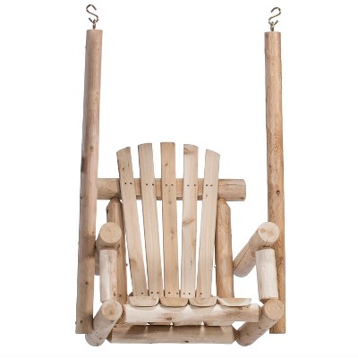 Lakeland Mills Cedar Log Single Chair Porch Swing