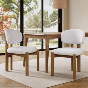 Christopher Knight Home Elias Scandinavian Modern Rubber Wood Dining Chairs with Upholstered Seat - 1 of 4