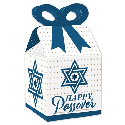 Big Dot of Happiness Happy Passover - Square Favor Gift Boxes - Pesach Party Bow Boxes - Set of 12