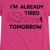 Girls' - Peanuts - Charlie Brown Already Tired Tomorrow Fitted Short Sleeve Graphic T-Shirt - 2 of 4