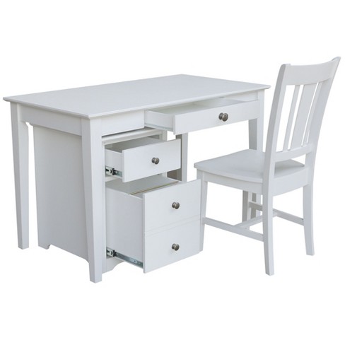 Skip 2 Drawer File Cabinet With Desk And Chair White