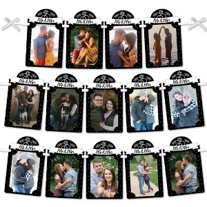 Big Dot of Happiness Mr. and Mrs. - DIY Black and White Wedding or Bridal Shower Decor - Picture Display - Photo Banner - 1 of 4