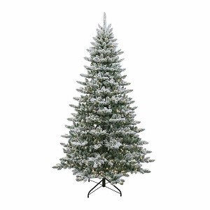 Kurt Adler 7.5-Foot Pre-Lit Warm White LED Snow Pine Tree - 1 of 2