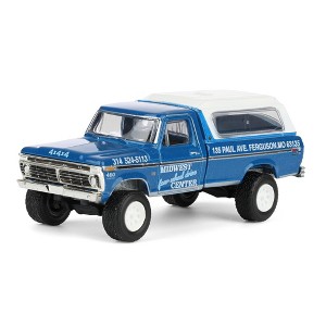 Greenlight Collectibles 1/64 1974 Ford F-250 with Camper Shell, Midwest 4WD Center 30345 - 1 of 4