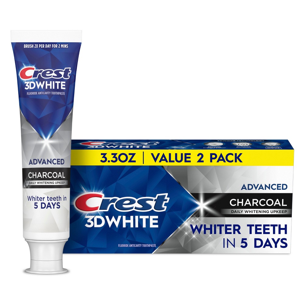 Photos - Toothpaste / Mouthwash Crest 3D White Advanced Charcoal Teeth Whitening Toothpaste - 3.3oz/2pk 