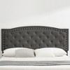 Full/Queen Size Platform Bed Frame, Modern Upholstered Bed Frame with a Height-Adjustable Button-Tufted Headboard, Noise Free Wood Slats Mattress - 2 of 4