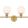 Elegant Lighting Collier 2 light Brass and Frosted white glass Wall sconce - 4 of 4