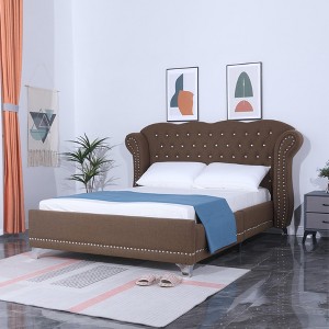 Lugang Upholstered Wingback Bed - 1 of 1