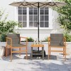 vidaXL Patio Chairs 2 pcs Gray Poly Rattan&Solid Wood - 3 of 4