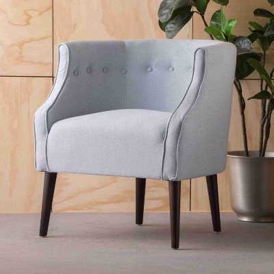 CAVINAS Tub Accent Chair with Mid-Height Tufted Backrest and Tapered Wood Legs,Upholstered Living Room Chairs,Reading Chairs for Living Room