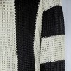 Women's Chic Black & White Round Neck Striped Bell Sleeve Knit Sweater - Cupshe - 3 of 4