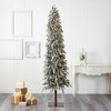 Nearly Natural 7.5-ft Flocked Washington Alpine Christmas Artificial Tree with 350 White Warm LED Lights and 877 Bendable Branches - 4 of 4