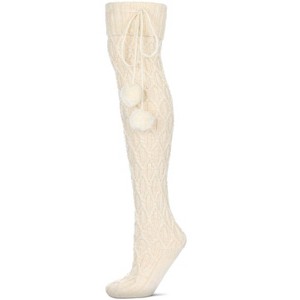 Memoi Women's Interdiamond Chunky Knit Over The Knee Warm Sock - 1 of 4