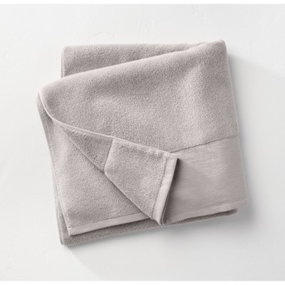 Linen Cuff Bath Towel Gray - Casaluna™