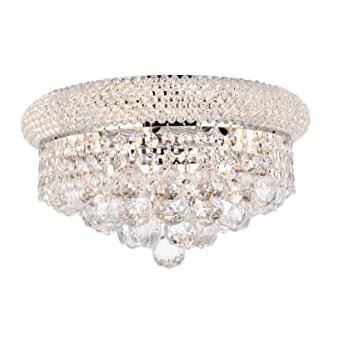 Elegant Lighting Primo 6 light Chrome Flush Mount Clear Royal Cut Crystal