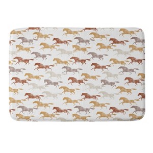 34"x21" Little Arrow Design Co Wild Horses Memory Foam Bath Rug Orange - Deny Designs: Microfiber, Machine Washable, Non-Slip Backing - 1 of 3