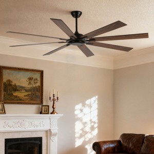 Wanze of Ocean 72 in. 8-Blade Indoor/Outdoor Downrod Mount Ceiling Fan with Remote Control, Quiet Reversible DC Motor, 3 Downrod Options - 1 of 4