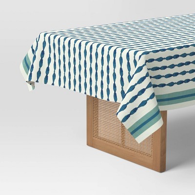 104"x60" Tablecloth Blue Striped - Threshold™