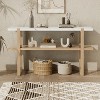 Wooakway Retro Console Table With 2-Tier Open Storage Shelf, Sofa Table, Narrow Entryway Table With Marble-Effect Top For Hallway, Living Room - 2 of 4