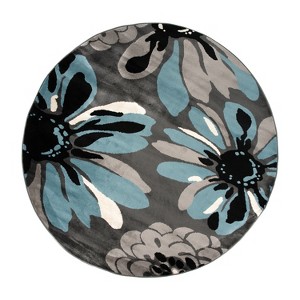 World Rug Gallery Contemporary Modern Flowers Area Rug - 1 of 4