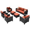 Ovios Tampa 7pc Wicker Outdoor Patio Furniture Conversation Sofa Set with Cushions - 2 of 4