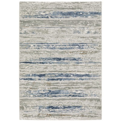 Oriental Weavers Easton 012E3 Grey/ Blue Indoor Area Rug - 5'3" x 7'6"