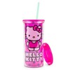 Silver Buffalo Sanrio Hello Kitty Berry Pink Carnival Cup With Lid | Holds 20 Ounces - 2 of 4
