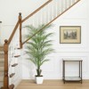 Fake Palm Tree Faux Areca Palm Plants with Full Lifelike Palm Leaves Fake Tropical Palm Tree with Tall Trapezoidal Prism White Pot - 3 of 4
