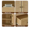 Natural Oak- Kitchen Pantry Storage Cabinet With 4 Doors And 4 Adjustable Shelves, 72" Tall Farmhouse Food Pantries With 1 Drawer For Living Room, K - 4 of 4