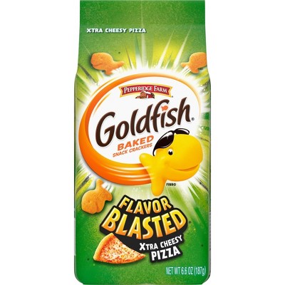 Goldfish Flavor Blasted Xtra Cheesy Pizza Crackers, 6.6 oz. Bag, Pack of 4
