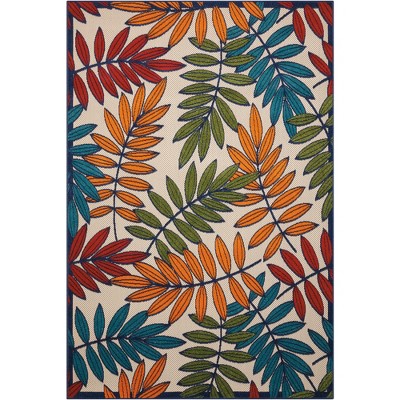Nourison Aloha Floral Leaf Flatweave Indoor/Outdoor Area Rug
