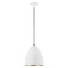 Livex Lighting Arlington 1 - Light Pendant in  White/Brushed Nickel - 3 of 4